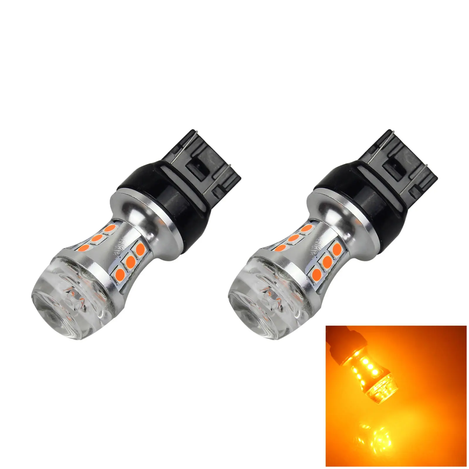 

Задняя фара желтого цвета с тормозной колонкой RV 7443, 2 шт., 12-24 В, без полярности, 18 дюймов, 3030 дюйма, флуоресцентная лампа W21/5 Вт, T20, Z2728