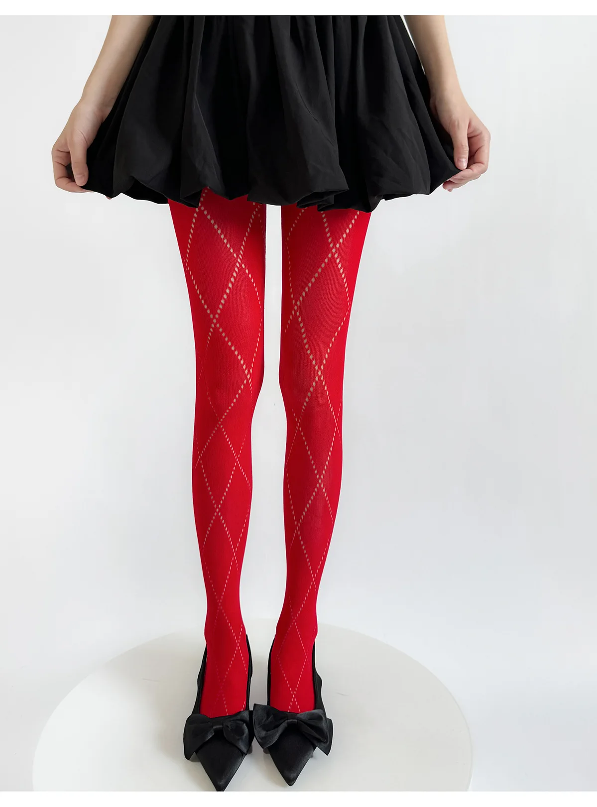 Damen Vintage Diamant-Netzstrumpfhose, Transparente Argyle-Strumpfhose, Atmungsaktive Sommerstrümpfe Lolita, Tägliches Tragen, Party, Freizeitoutfits – Detail 39