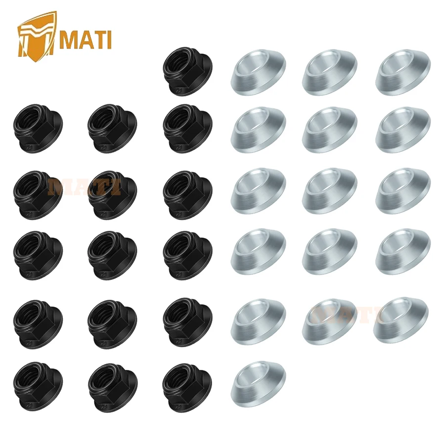 

Зажимные гайки 4 шт., M10x1.25, плоские конические для Yamaha ATV Banshee 350 YFZ350 1995-2006 Honda ATV ATC200X 1986-1987 95707-10500-00