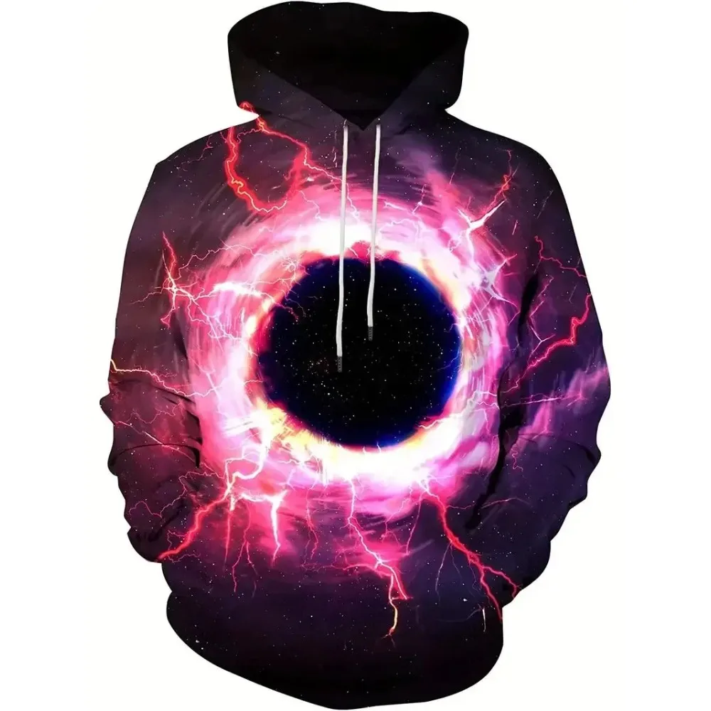 

Men's 3D Casual Realistic Hole Graphic Novelty Hoodie Sweatshirt With Pocket Drawstring Hooded Pullovers Sweat Shirts For Men