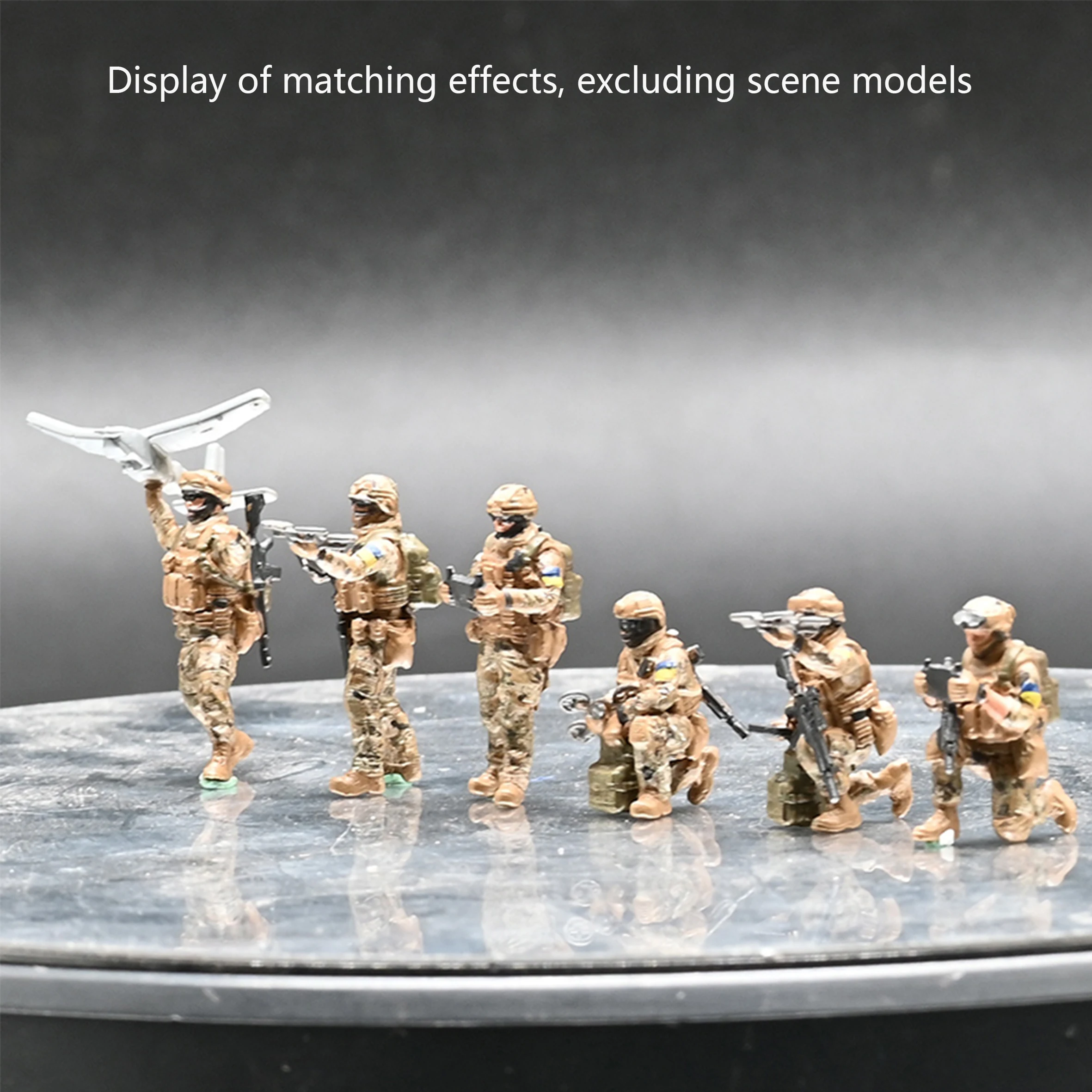 1/72 Ukrainian drone combat team model (6 people) Finished colored soldier model