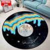 Music VINYL RECORD Custom Name Circle Round Rug 3D Area Rug Non-slip Mat Floor Dining Room Living Room Soft Bedroom Carpet -1 4