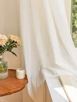 2025 New Living Room And Bedroom Gauze Curtain 1PC French Classic Swallowtail Gauze 2