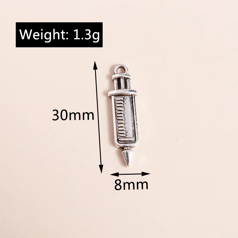 Leslie 20 Stück 19 x 33 mm silberfarbene Legierungsanhänger Herzschlag Krankenschwester Charms für DIY Armbänder Halsketten handgefertigte Schmuckzubehör – Detail 7