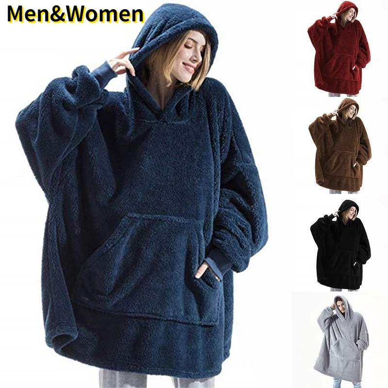 Warm thick TV Hooded Sweater Blanket Unisex Giant Pocket Adult and Children Fleece Weighted Blankets for Beds Travel home | Дом и сад