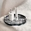 Light Luxury Round Storage Wooden Tray  Bedroom Perfume & Cosmetic Storage Trays Aroma Jewelry Display Tray Home Decoration 2