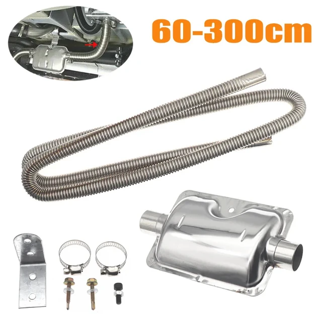 300cm Stainless Steel Exhaust Pipe W/Silencer For Car Parking Air Diesel  Heater - AliExpress