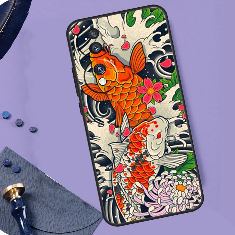 Japanese Koi Dragon Wave Tattoo Design Phone Case