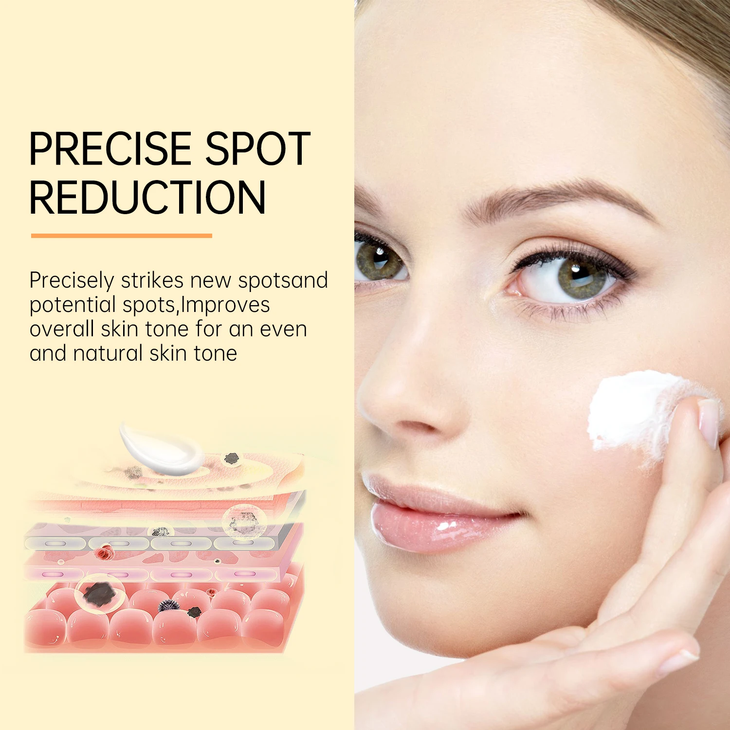 Jellyprim Vitamin C Face Cream Whitening Cream for Dark Skin Remove Spots Acne Marks Skincare Niacinamide Brightening Anit-Aging