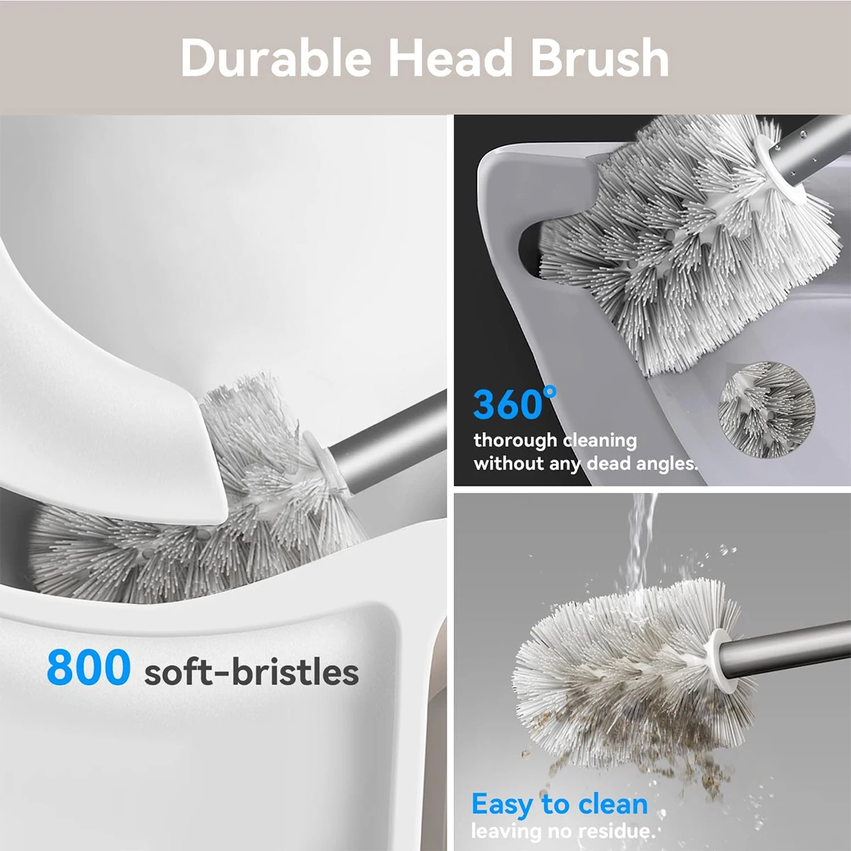 Bathroom Accessories Toilet Brush Holder Bathroom Toilet Brush Holder Cleaning Tools Space Aluminum Wall Mounted No Drill Vertical Toilet Brush Bathroom Accessories