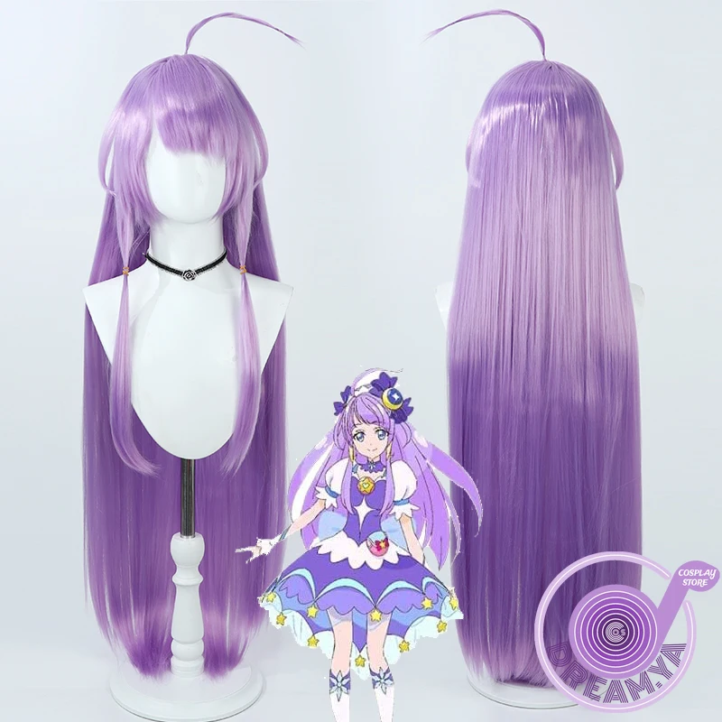 

Парик для косплея Kaguya Madoka, красивый фиолетовый, длиной 100 см, термостойкие синтетические волосы, головной убор для Хэллоуина, семейного карнавала + шапочка для парика