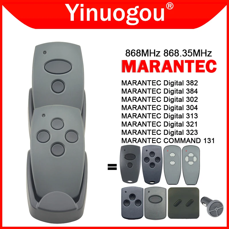 

Marantec Digital 302 304 382 384 313 321 323 131 868MHz Remote Control Garage Door Opener Clone Command Gate Keyfob Transmitter