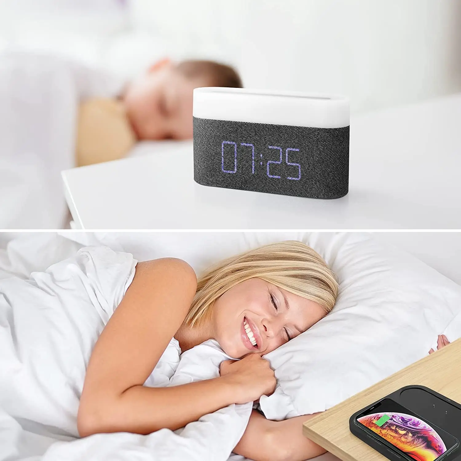 Upgraded 15W Fast Wireless Charging Lamp Digital Alarm Clock Handheld Magnetic Night LED for IPhone 13 12 11 Dock Station