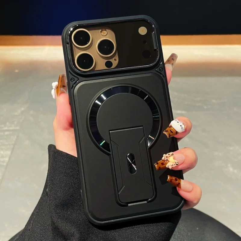 Luxury Folding Magnetic Phone Case with Lens Protector Cover