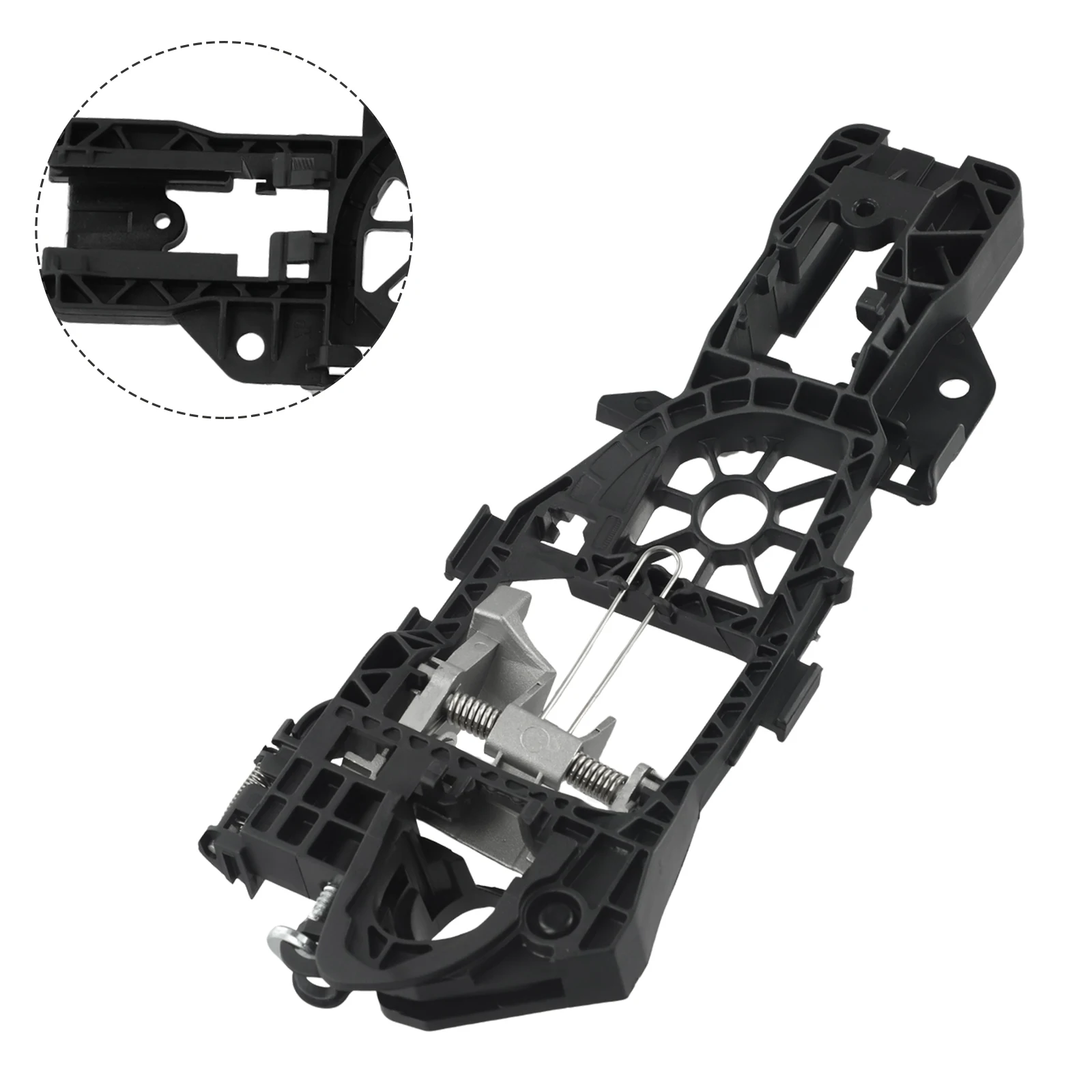 

Carrier Mechanism Door Handle Frame 1x ABS Plastic+meta Black Easy To Install Front Passenger Side Professional