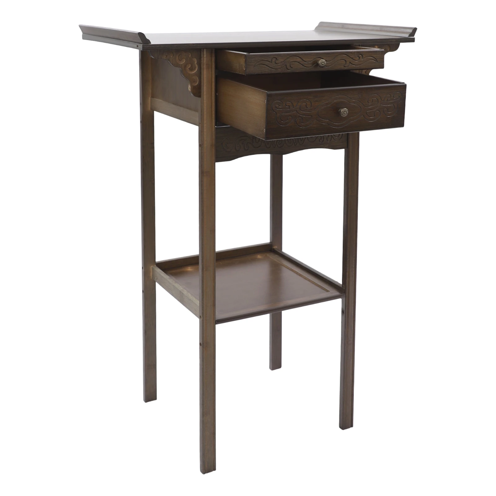 Retro Appearance Altar Table with Drawers Storage Meditation Table Strong Load Bearing Capacity