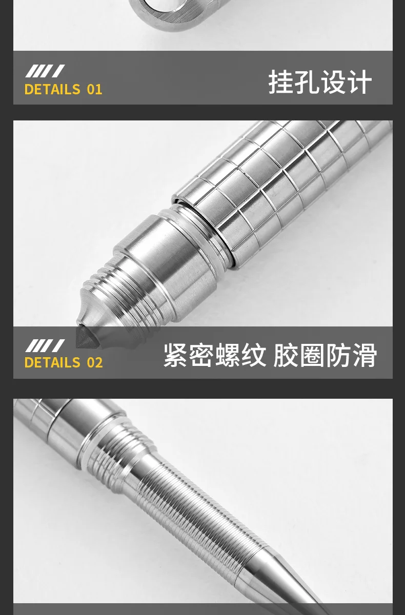 Necklace Pendant Mini Titanium Portable Signature Pen EDC Portable Keychain Pen Travel Metal Ballpoint Pen Break Windows Tool