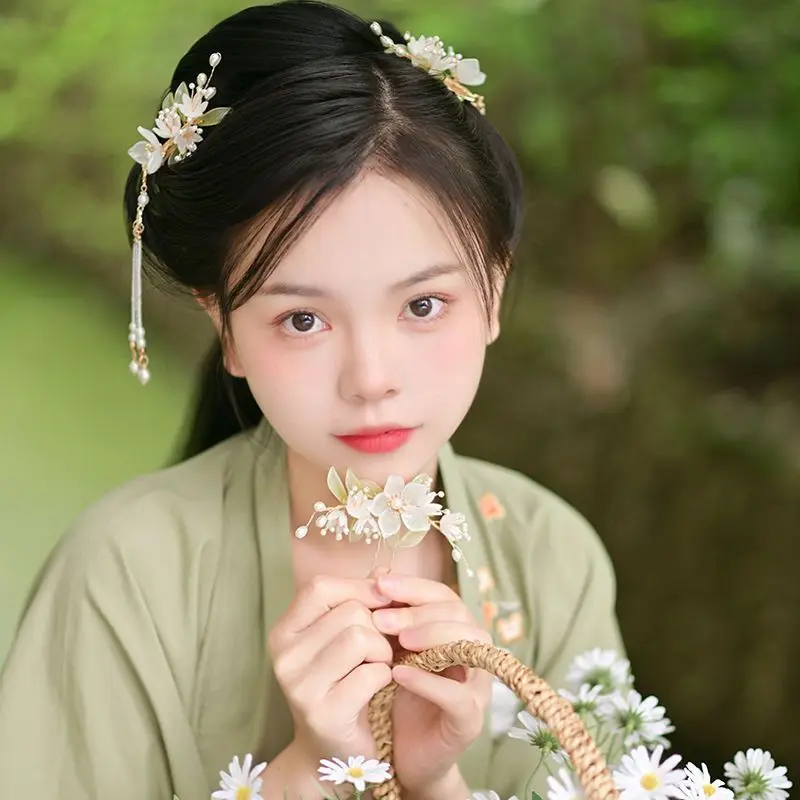 Chinesische Haarnadeln Mit Blume – 3er-Set, 16,9 Cm, Aus Metalllegierung, Vintage Stil, Für Hochzeit & Alltag
