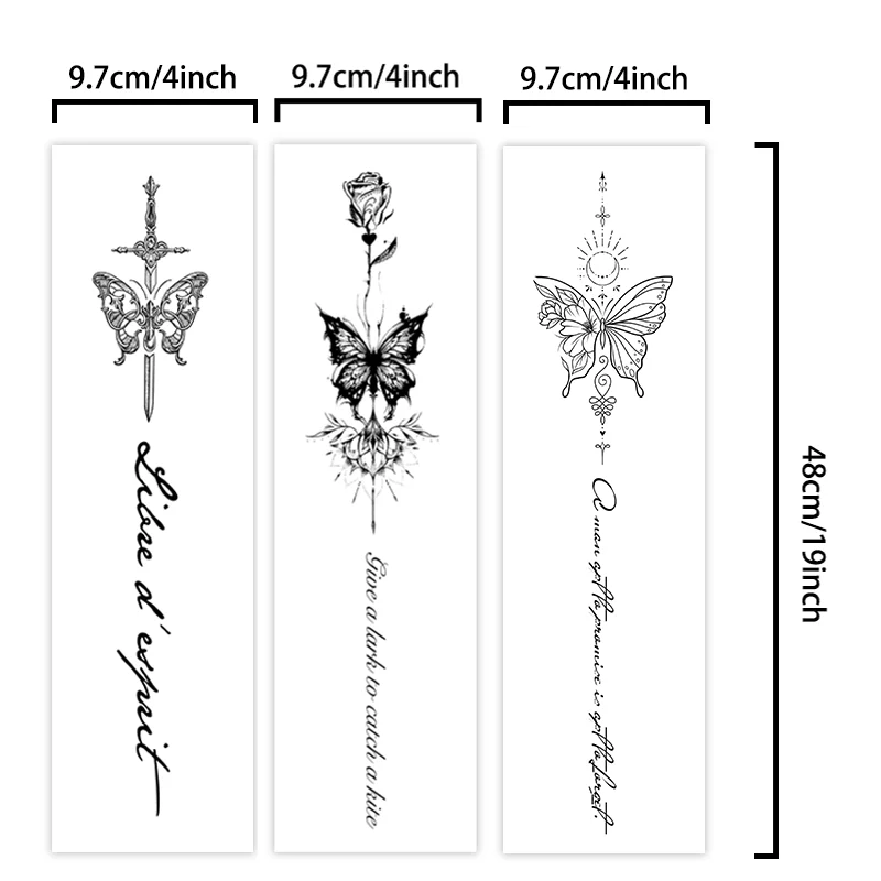 One Butterfly Spine Waterproof Temporary Tattoo, Lasting 1-2 Weeks, Semi-Permanent Tattoo Color, Realistic Fake Tattoo 4