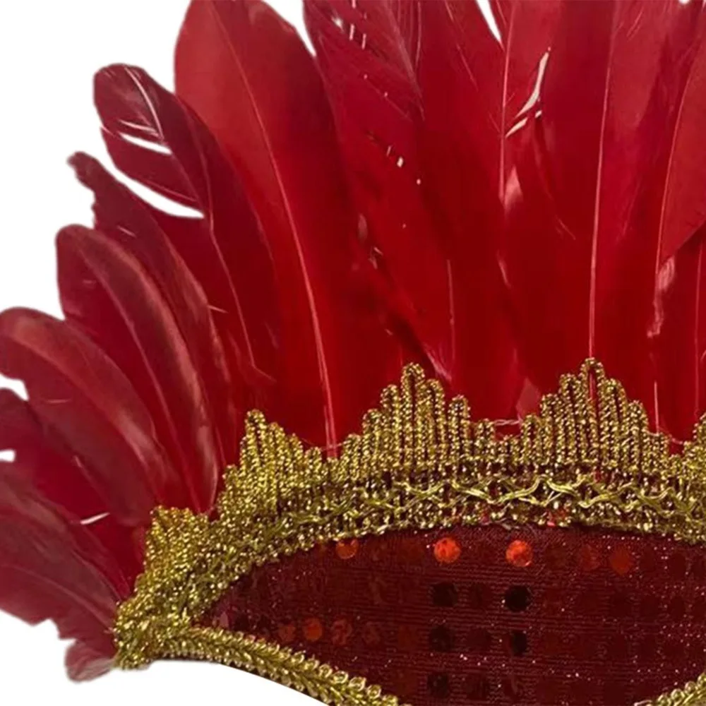 Feder Kopfschmuck Kopf montiert bunte Karneval Kostüm verstellbare bunte Kopf bedeckung Kostüm Party Kindertag – Detail 7
