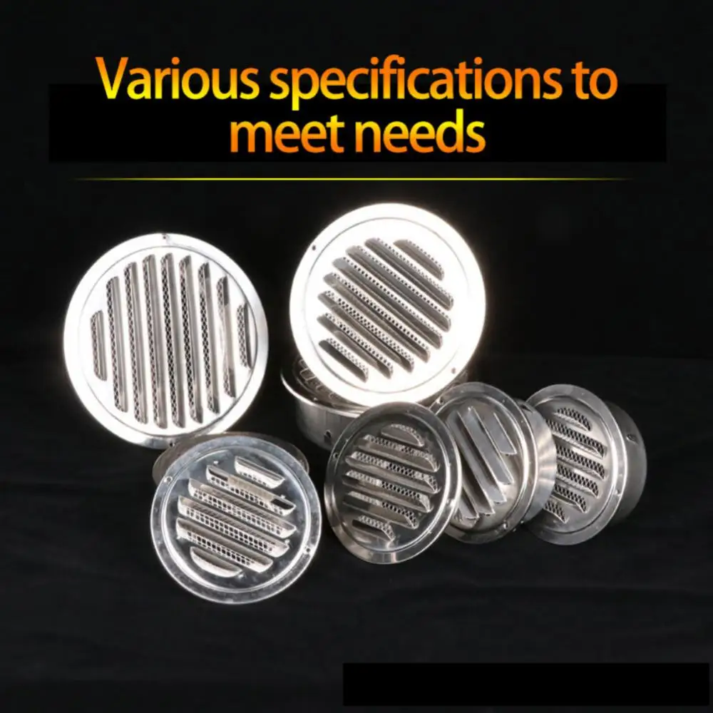 

Various Size Round Ducting Ventilation Grille Stainless Steel Exterior Wall Air Vent Grille Home Office Air Vent Air Circulation