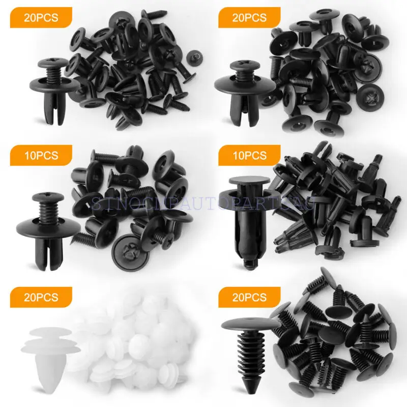 10-Piece Ford Focus Plastic Trim Retainer Clip Set – For Bumper, Fender, And Body Panel Fastening