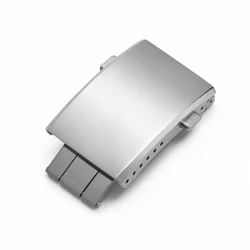 Silver Stainless Steel Folding Watch Clasp - Premium Deployment Buckle Accessory - 20mm (Silver)