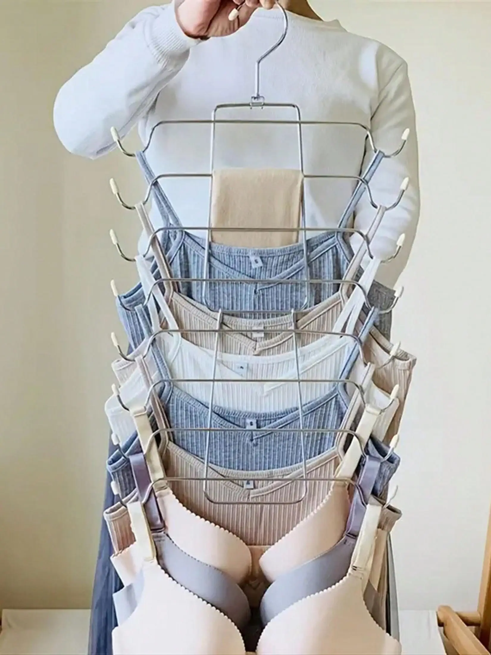 1pc-multi-layer underwear hanging folding hanging multi-functional storage clothes hanger traceless multi-functional magic hange clothes hanger storage hanger