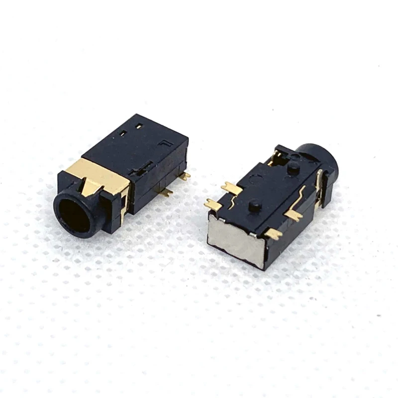 

100pcs 3.5mm Audio Headphone Base PJ-324S Insert front and Stick Back 6PIN Double fixed pillars SMD Dual Channel MIC Dual switch