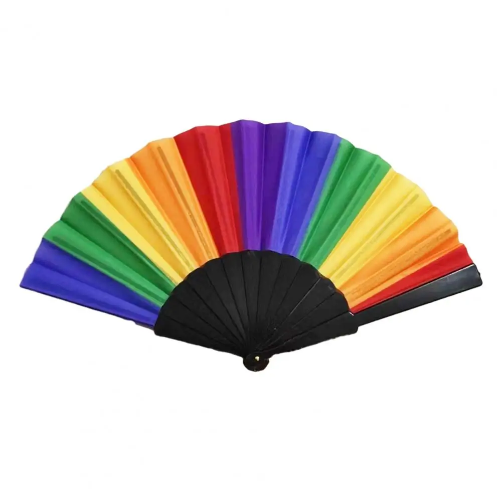 Rainbow Design Fan Colorful Rainbow Folding Fan Lightweight Compact Size Party Decoration Hand Portable Wedding hand fans