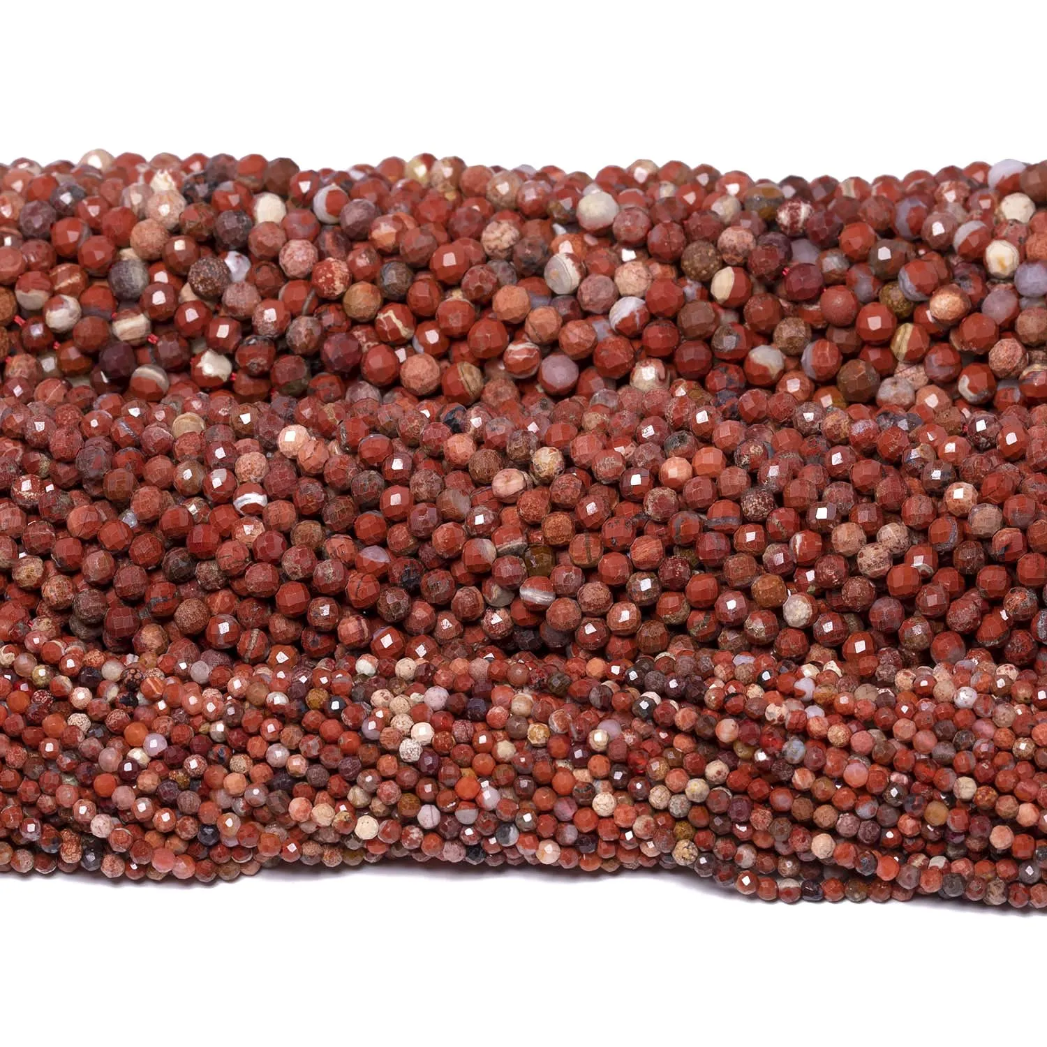 Natural Brown Picture Jasper Beads - 8mm Faceted Round Gemstone Beads, 36cm Strand For Jewelry Making