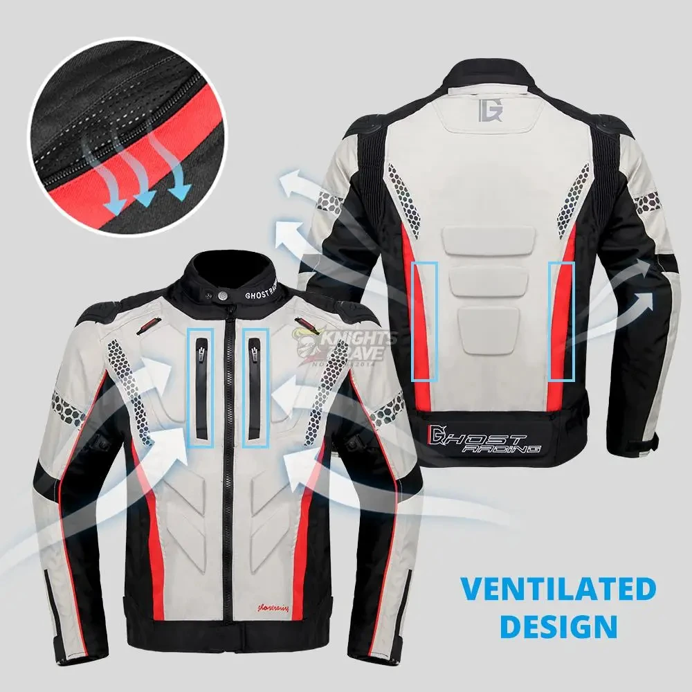 GHOST RACING Winter Motorcycle Jacket Waterproof Chaqueta Moto Windproof Jaqueta Motociclista Men Motorbike Riding Moto Jacket