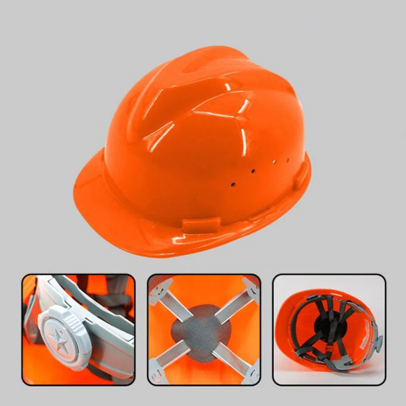 Safety Helmet Hard Hat Cap Style with 4 Point Ratchet Suspension Construction Impact Resistance High Strength