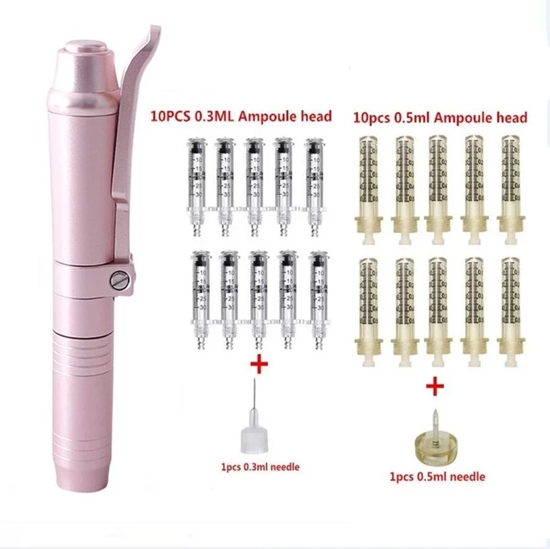 2 In1 Meso Injection Gun Hyaluron Pen 0.3Ml & 0.5Ml Head Gold Hyaluronic Acid Pen Meso Gun Nebulizzatore Lip Injection Anti Rughe