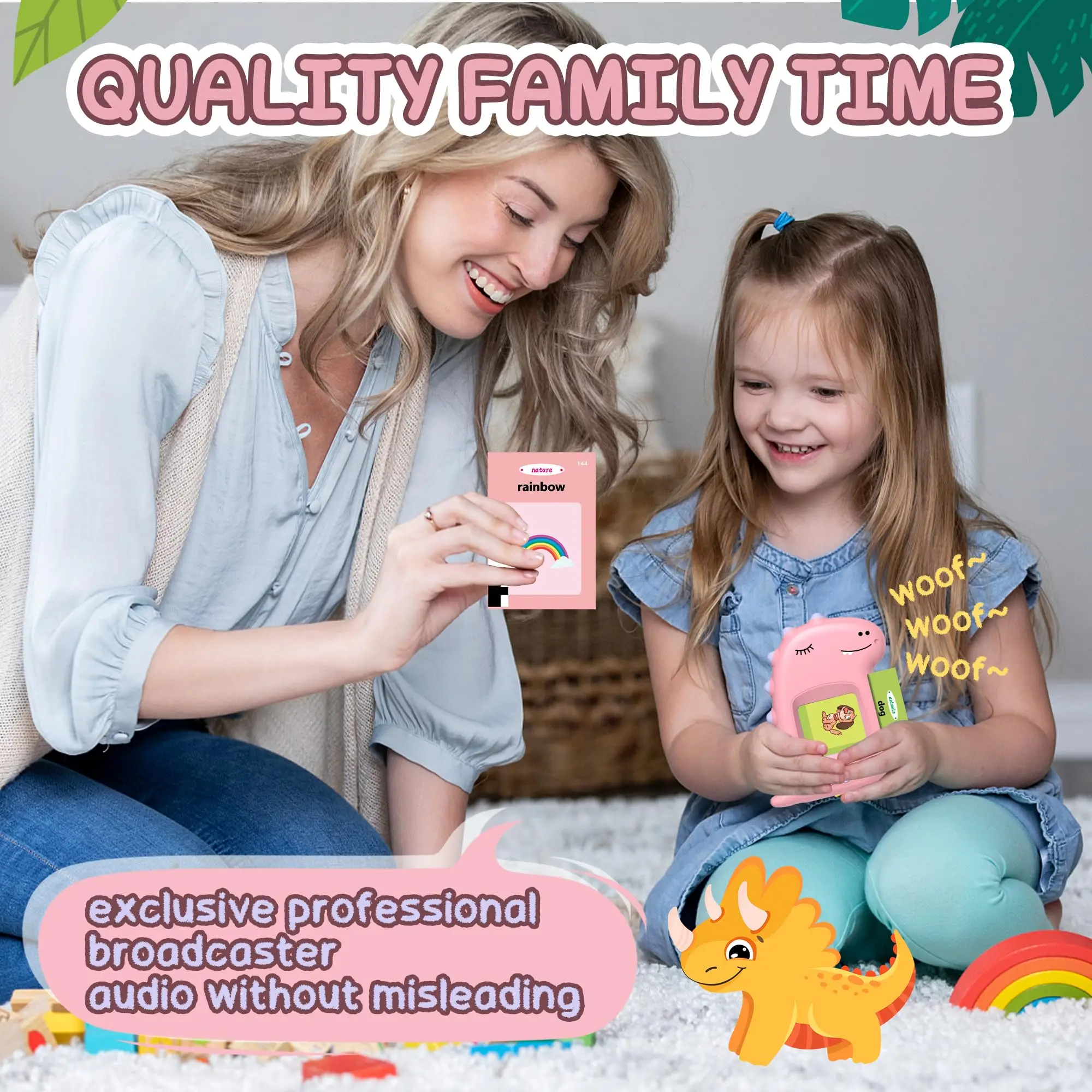 Toddler Toys Talking Flash Cards Learning Toys Kids Gifts Dinosaur Educational Montessori 224 Sight Words Autism Sensory Toys 6