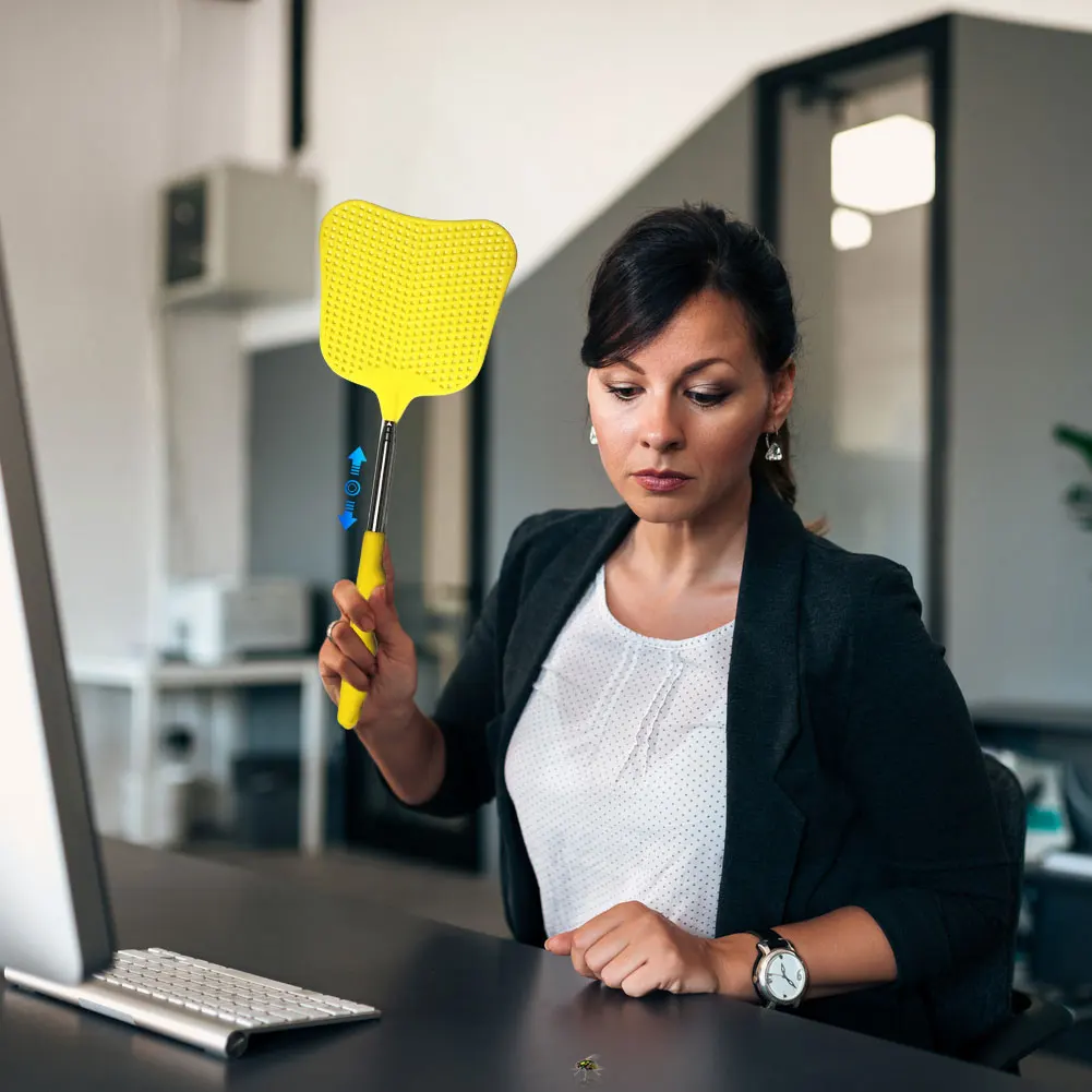 2Pcs Telescopic Fly Swatters with Anti-Slip Handle Extendable Fly Swatters Retractable Swatter for Indoor Outdoor
