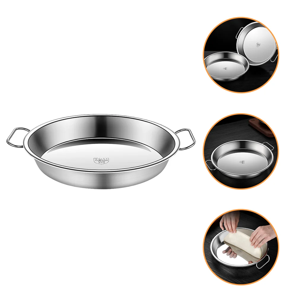 

Plate Tray Steaming Metal Pan Cake Steamer Baking Dish Serving Bakeware Round Rack Stainless Steel Plates Basket Food Cereal