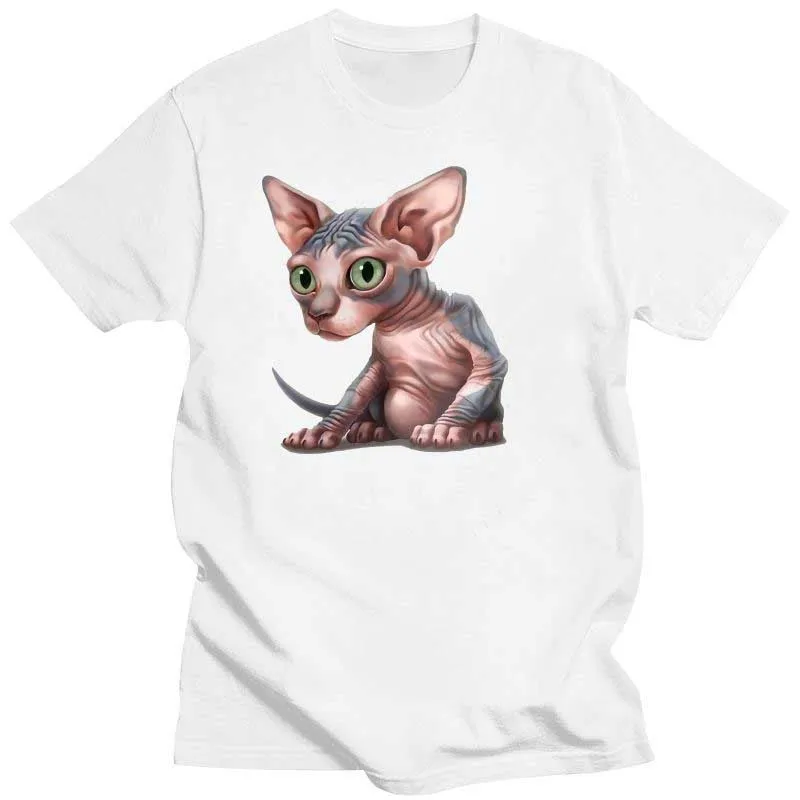 Männer Kleidung Die Sphynx Katze Drucken Klassische T-Shirt Sommer Mode Frauen Kurzarm Naughty Clever Kitten Tees Streetwear