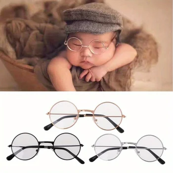 Accessori per Abbigliamento Neonati, Occhiali Piatti per Bambini e Bambine, Accessori per Fotografia, Stile Gentiluomo per Servizi Fotografici in Studio