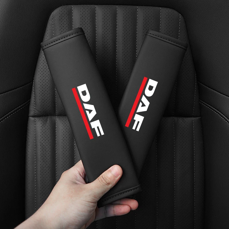 2pcs Car Seat Belt Cover Suede Seat Belt Shoulder Pad Leather for DAF 106xf 105 cf85 Truck lf van car interior accessories