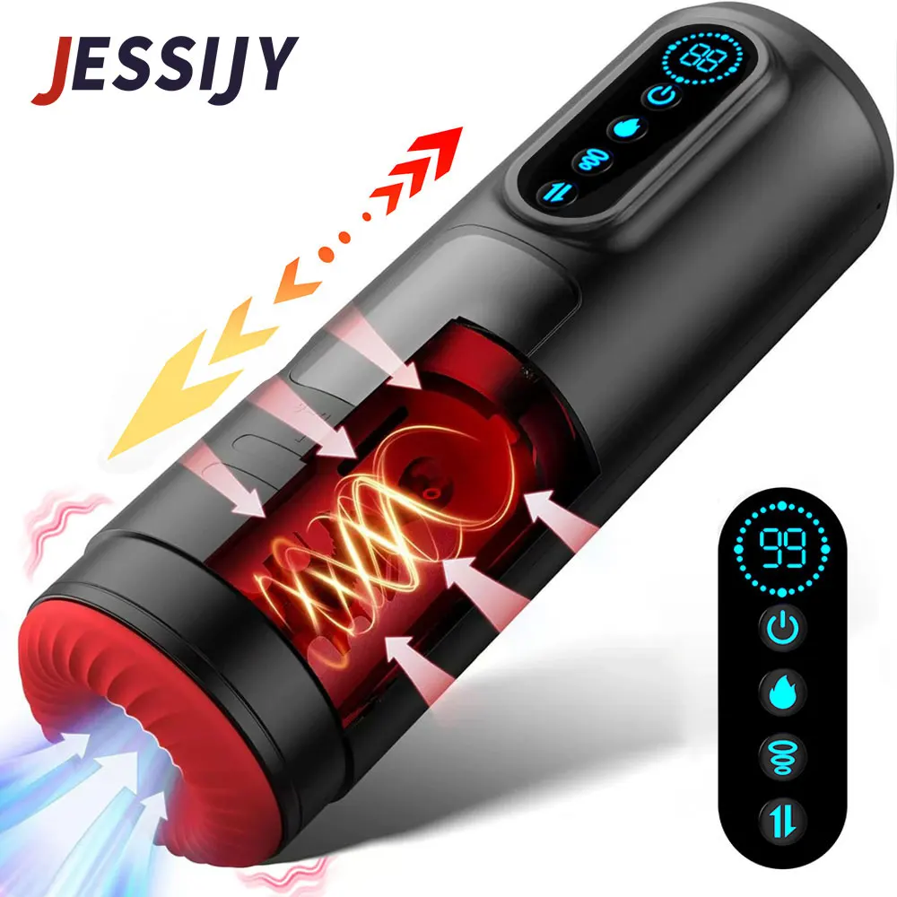 Automatischer männlicher Masturbator mit 9 Saugnäpfen, rotierenden Modi, Heizung, Stroker, Blowiob-Maschine, LCD-Display, Sexspielzeug für Männer 1