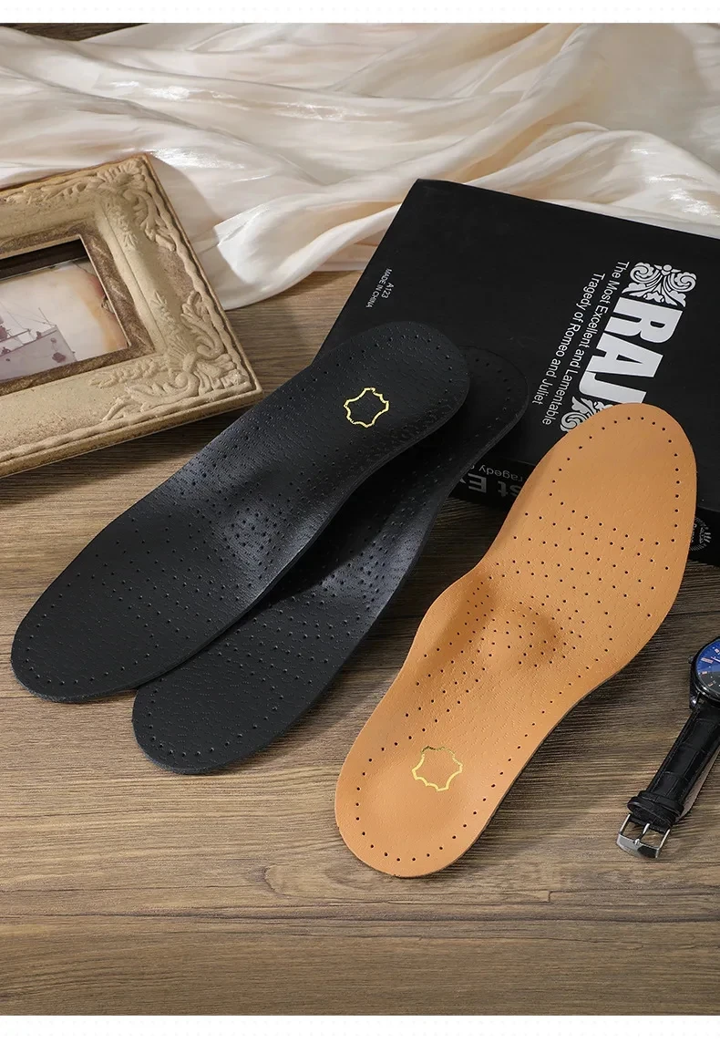 Orthesen-Einlegesohlen aus Leder, halbes/volles Polster, orthopädische Plattfüße, Fersenschmerzen, Fußgewölbeunterstützung, O/X-Beinkorrigierte Einlegesohlen, Schuhe, Sohleneinlage – Detail 5