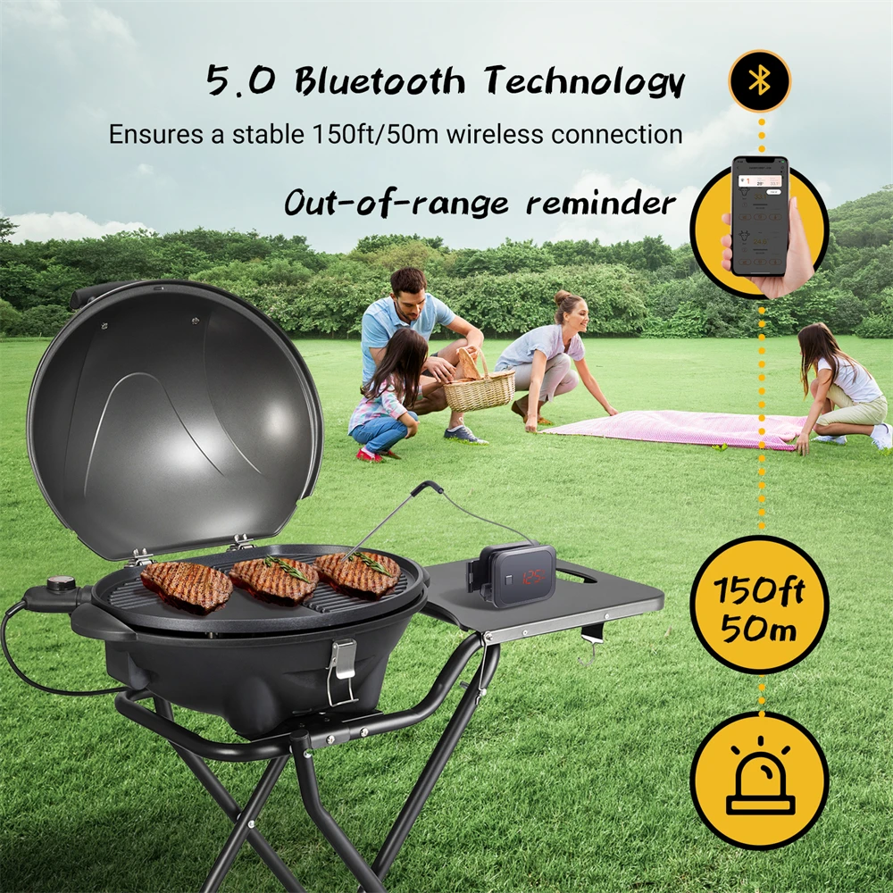 Bbq Rechargeable Smart Wi-Fi&Bluetooth 4/6 Probes Food Thermometer Wireless  Bbq Grill Smoker Thermometer Temp Graph Alarm - AliExpress