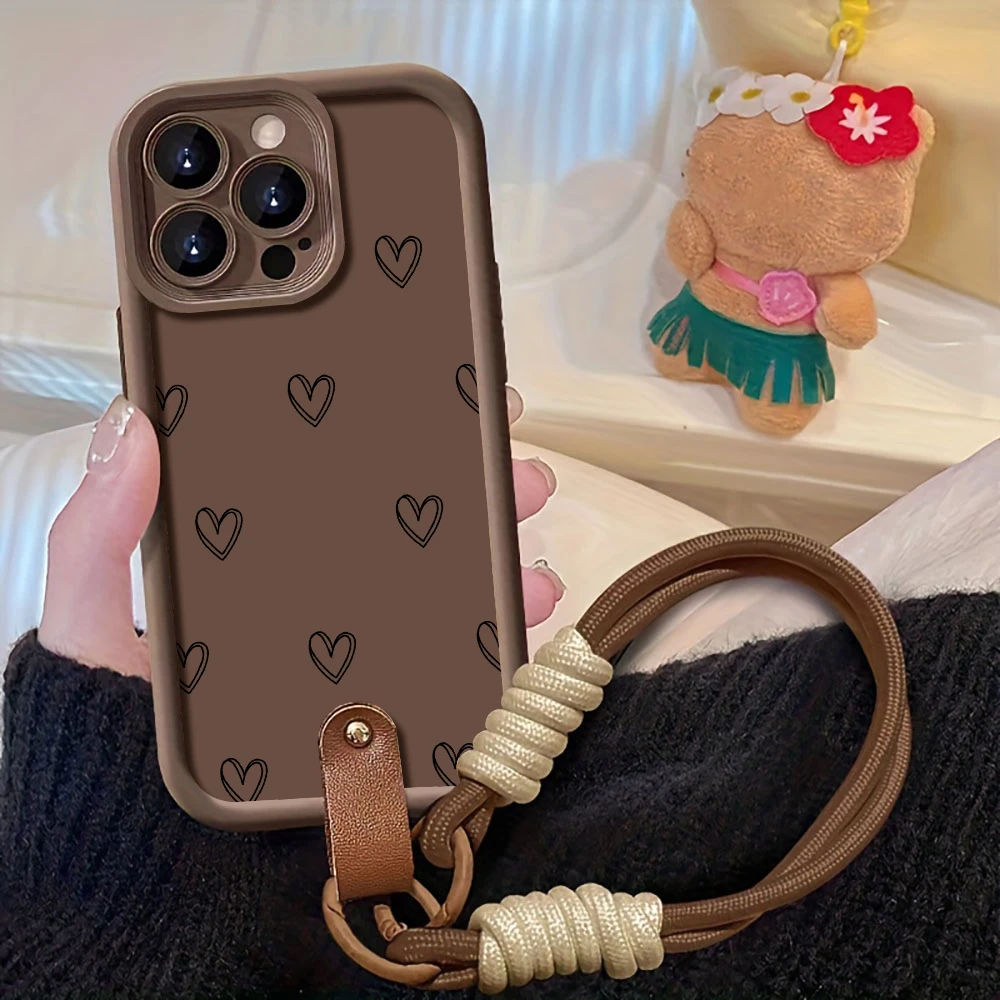 Chic Line Art Heart Pattern Silicone TPU Phone Case
