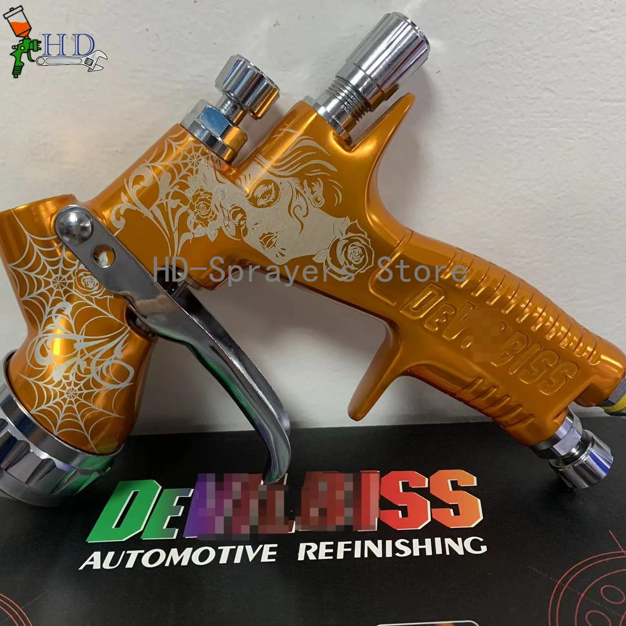 Пистолет-распылитель Black Spider TE20/T110 1,3/1,8 мм, сопло LVMP, краскопульт на водной основе, аэрограф