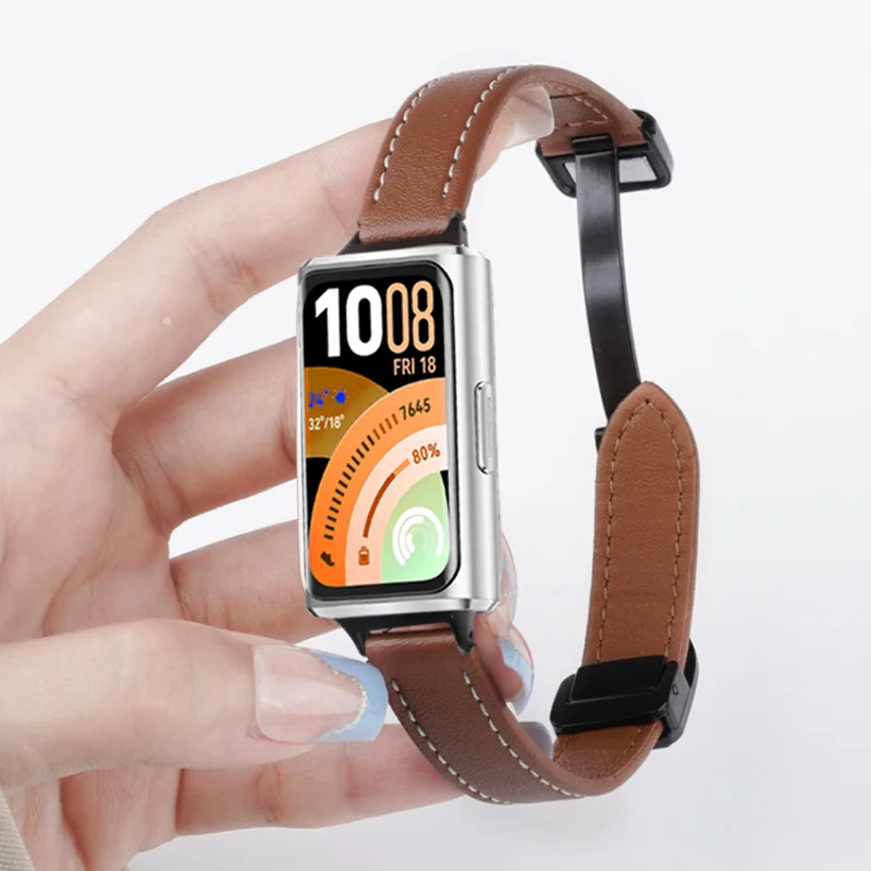 Magnetic Leather Sport Watch Strap Bracelet