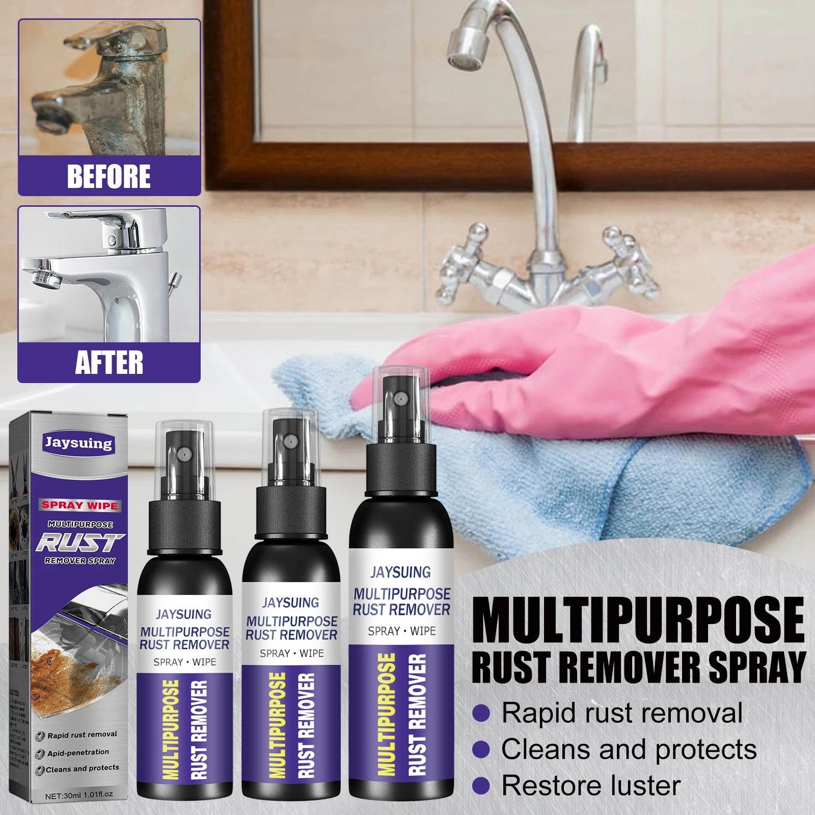 50ml Metal Rust Remover Multifunctional Automotive Wheel Polishing And Refurbishing Agent Faucet Stainless Steel Rust Remover 2