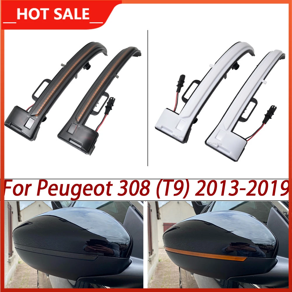 YHQKJ Auto Rückspiegel Blinker Für Peugeot 308 SW 2013-2019 - Dynamische Seitenblinker Links/Rechts