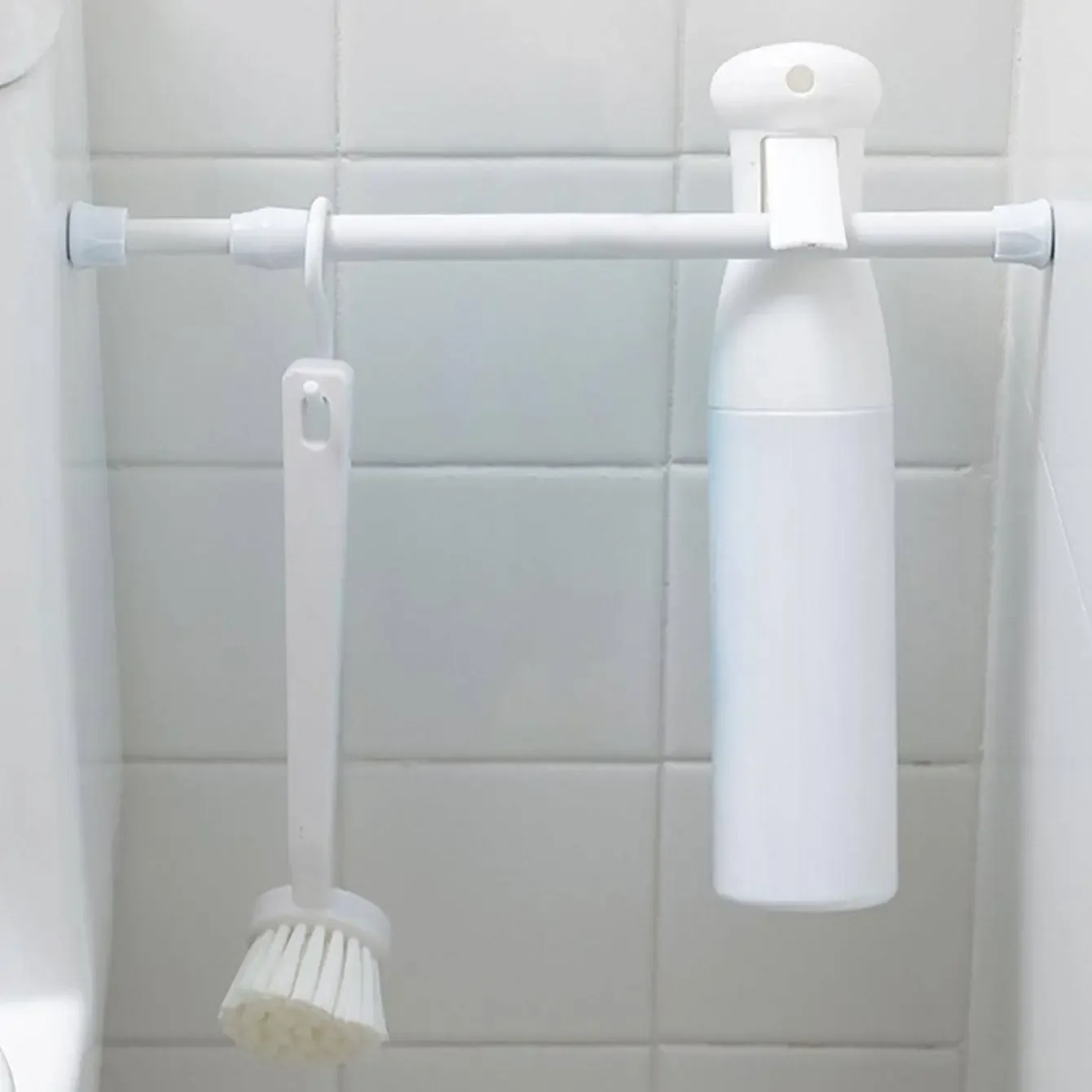 1PC Non punching telescopic rod installation multifunctional mini storage telescopic rods