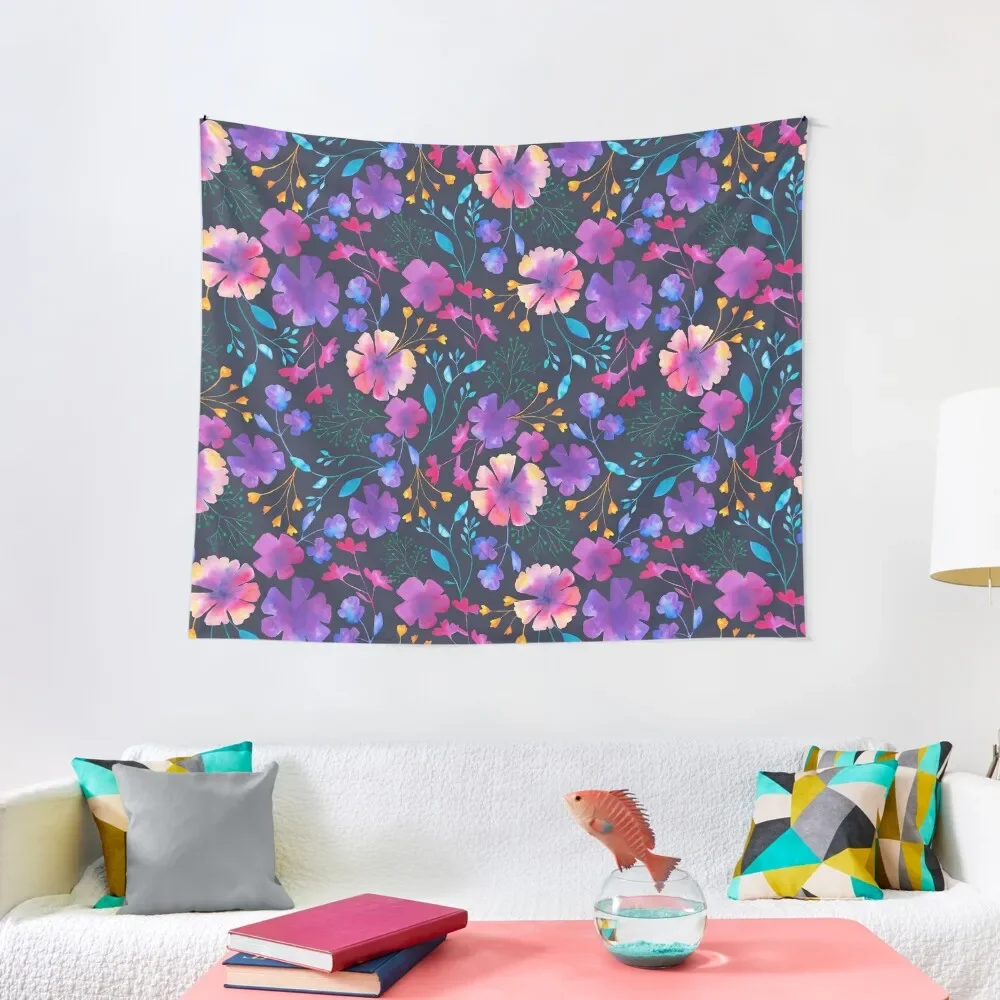 

Fluro Floral Watercolour Flower Pattern Tapestry Decoration For Bedroom Wallpapers Home Decor Tapestry